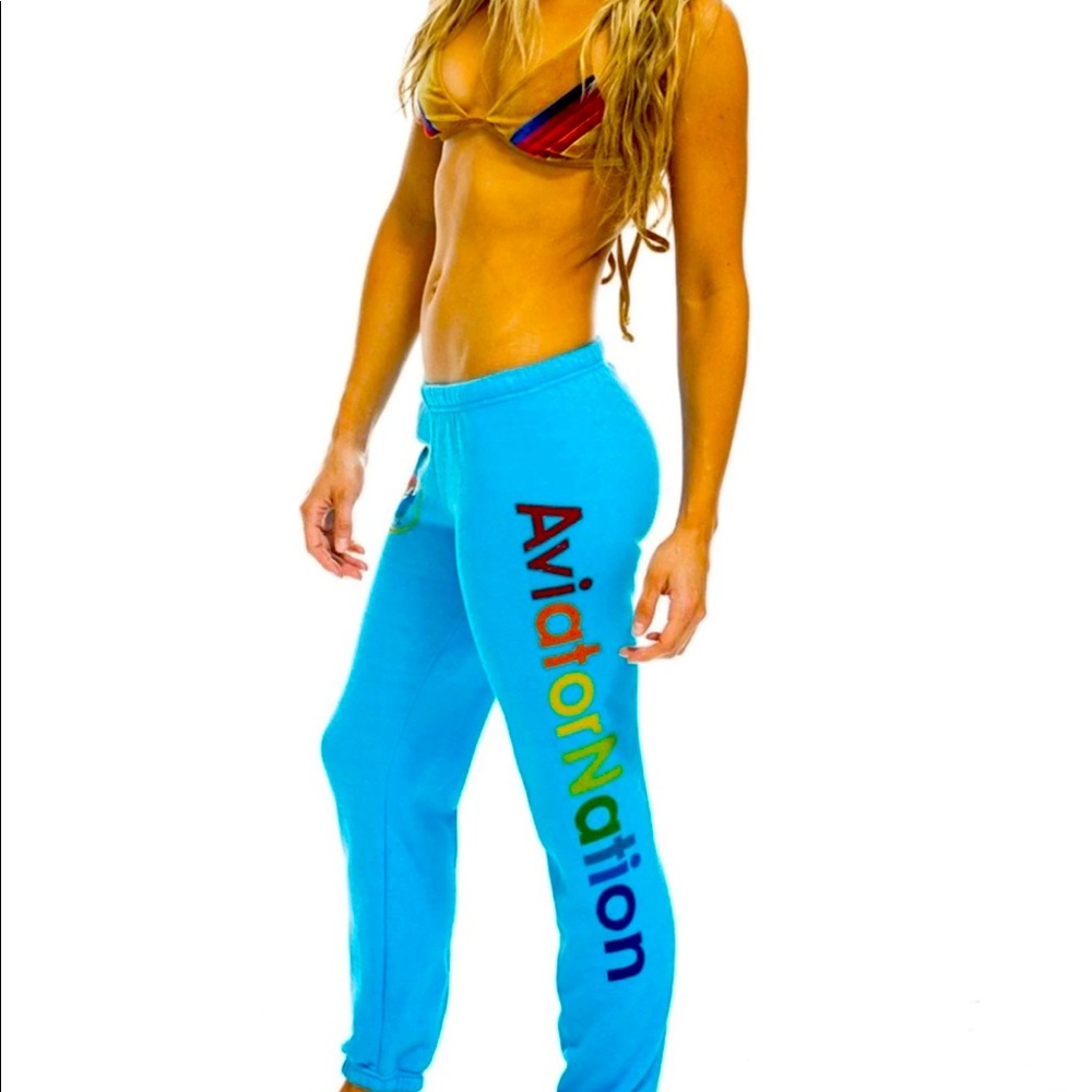 Women’s Aviator Nation Aspen Sweatpants neon blue